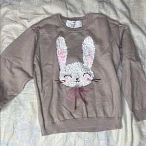 Girls H&M sequins Bunny Sweater size 5T-6
